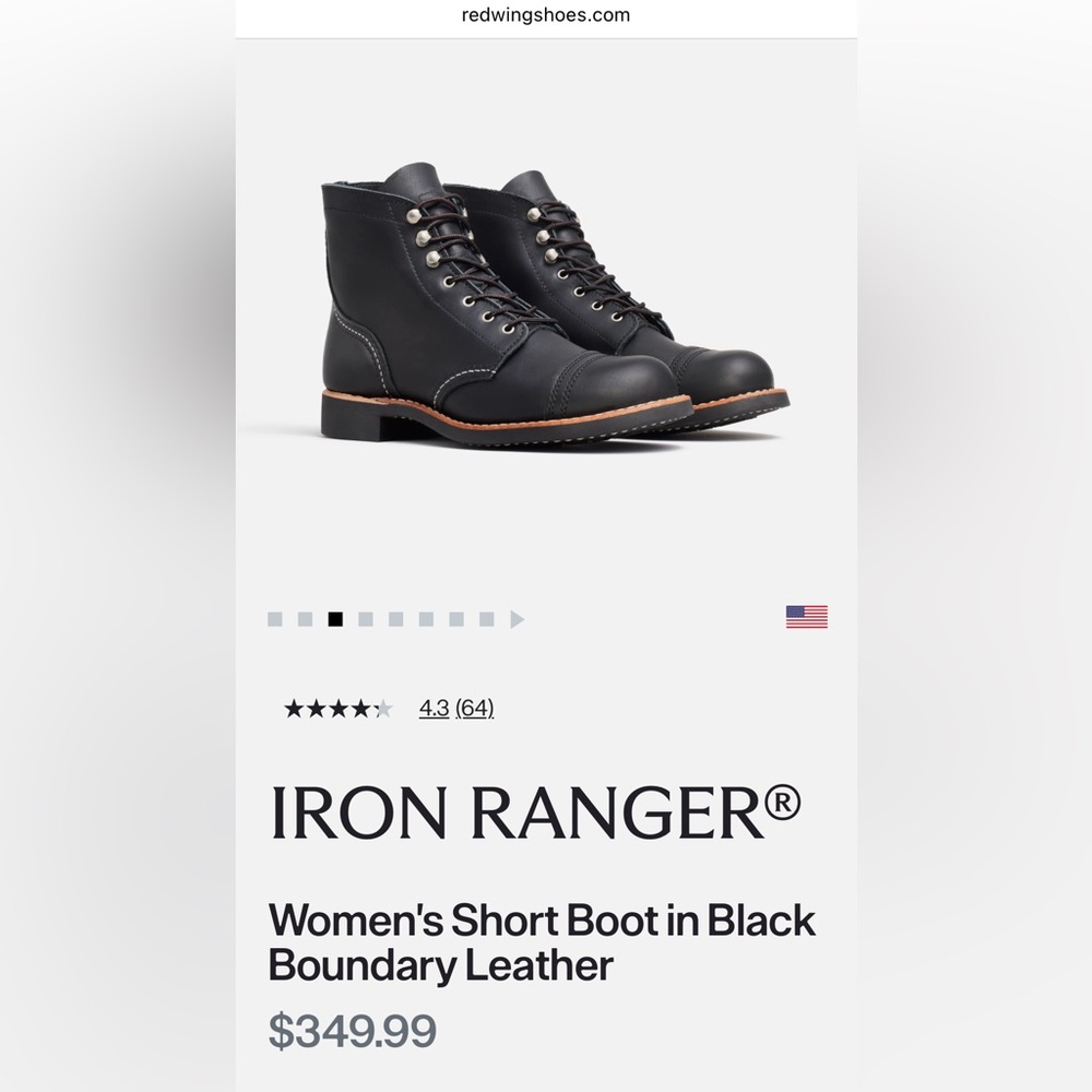 Red Wing Shoes Iron Ranger Women's Boot in Black Leather